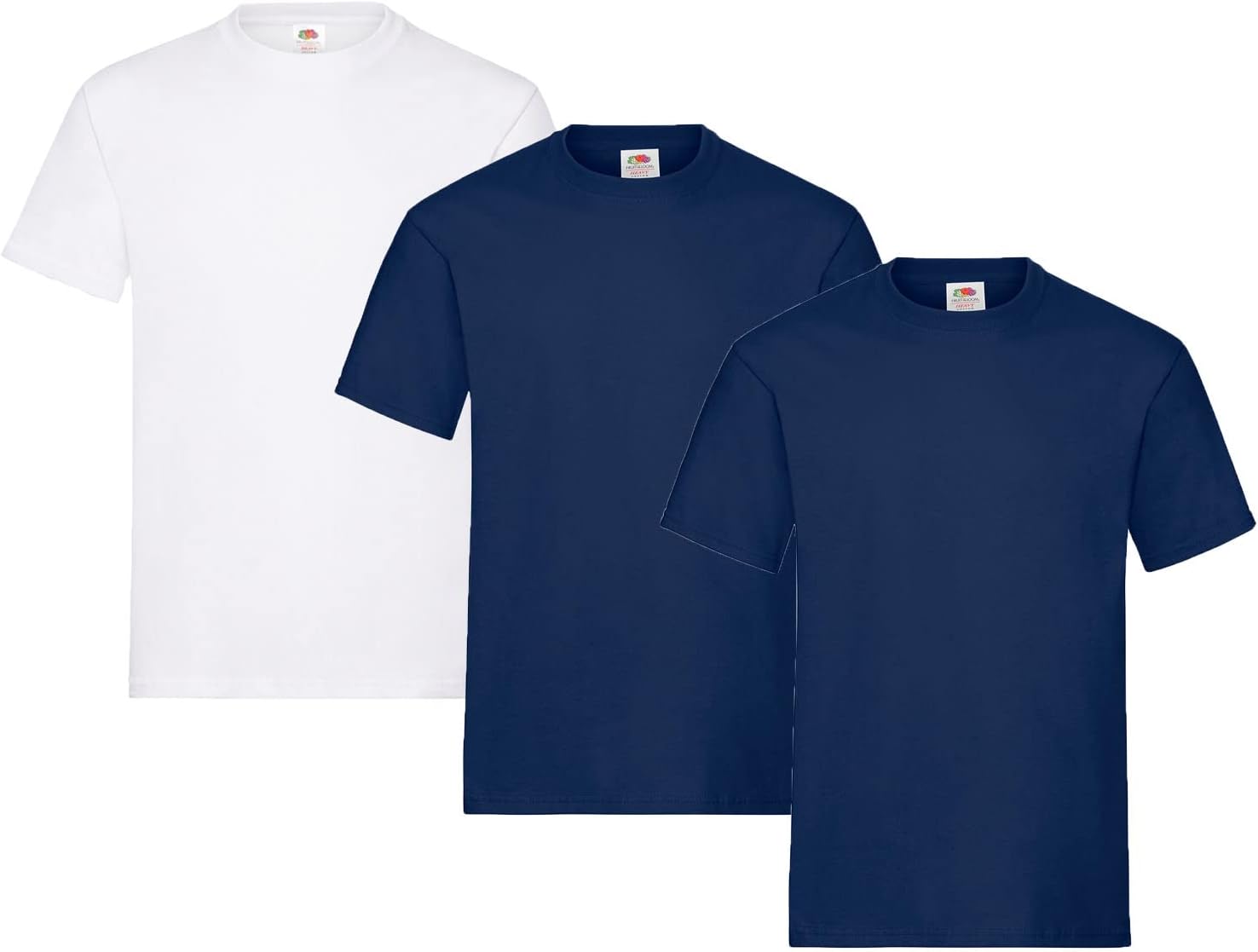 Detalle de Fruit of The Loom Iconic Tee, Lightweight Ringspun 3 Pack – T-Shirt Uomo Nero, XL