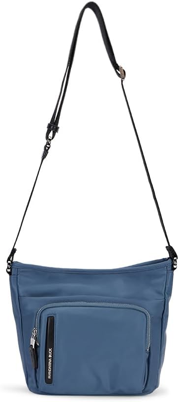 Detalle de Mandarina Duck Hunter Crossover, Femme — sac crossover en nylon brillant avec détails en cuir synthétique