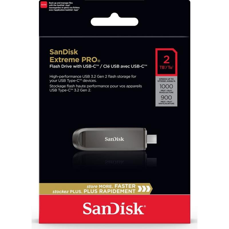 Detalle de Memoria USB Sandisk Extreme PRO USB-C 2 TB: rendimiento profesional en movimiento