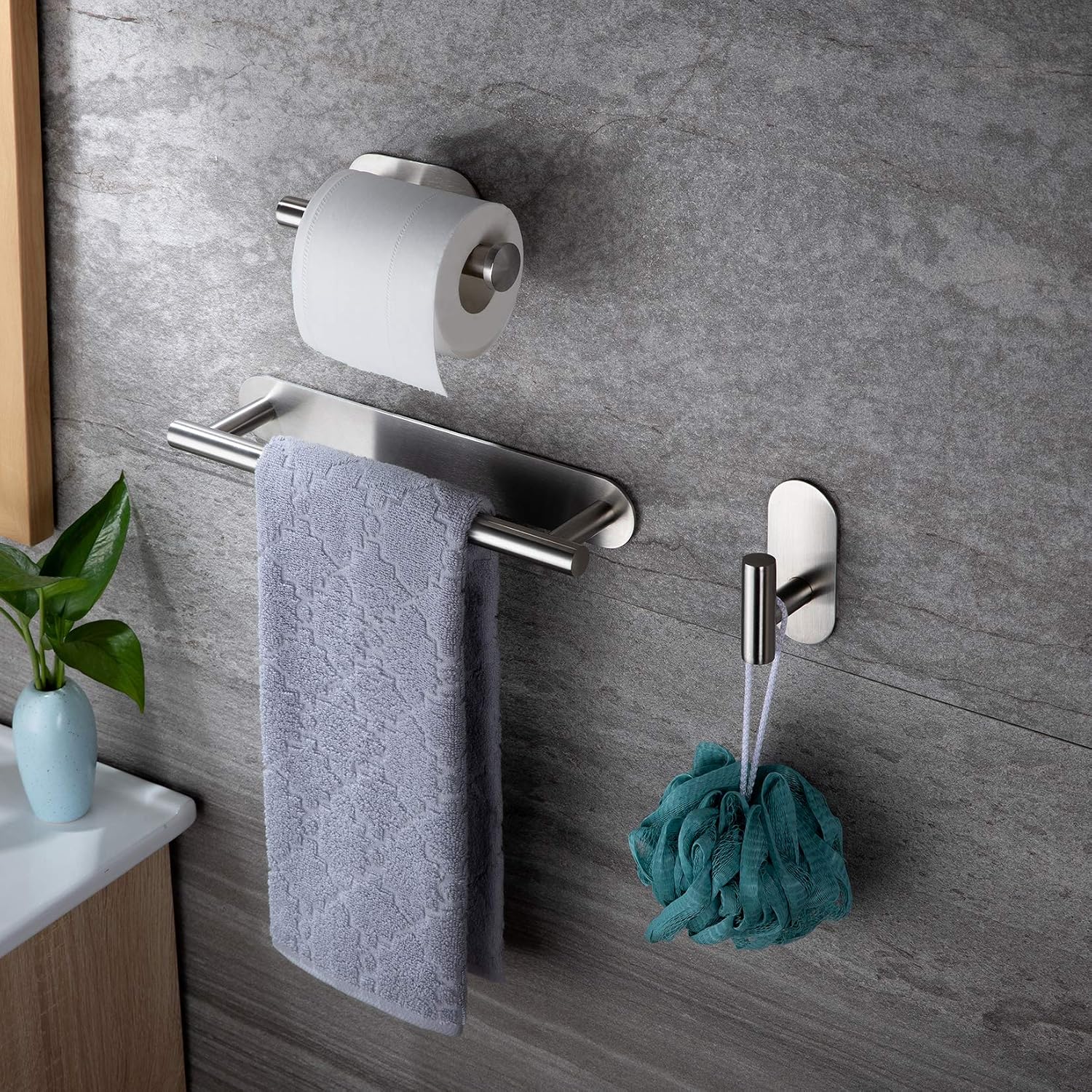 Detalle de RUICER Juego de Accesorios de Baño en Acero Inoxidable