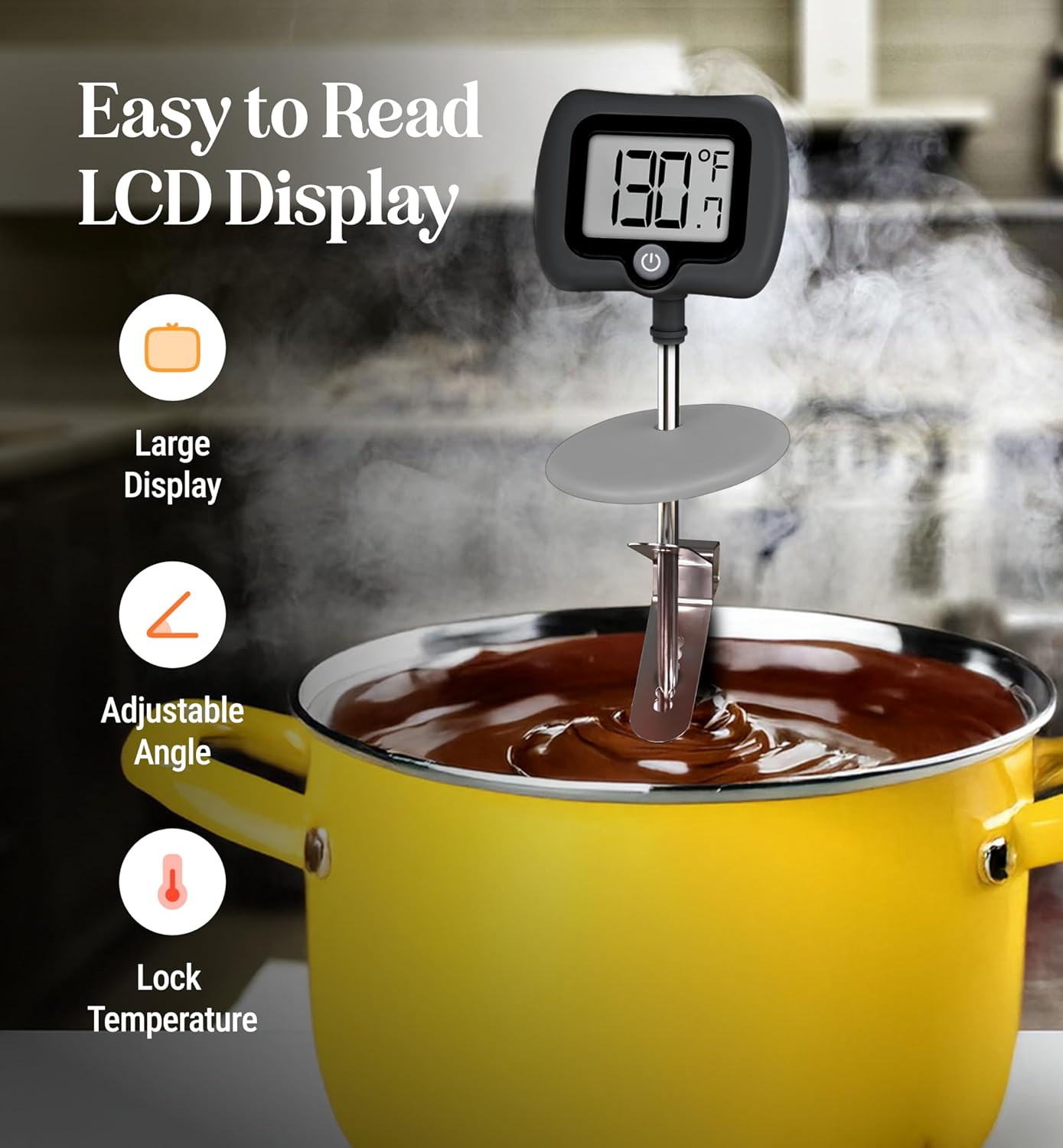 Detalle 2 de Craft911 DT105 Digital Candy Thermometer with Pot Clip and 10-Inch Stainless Steel Probe