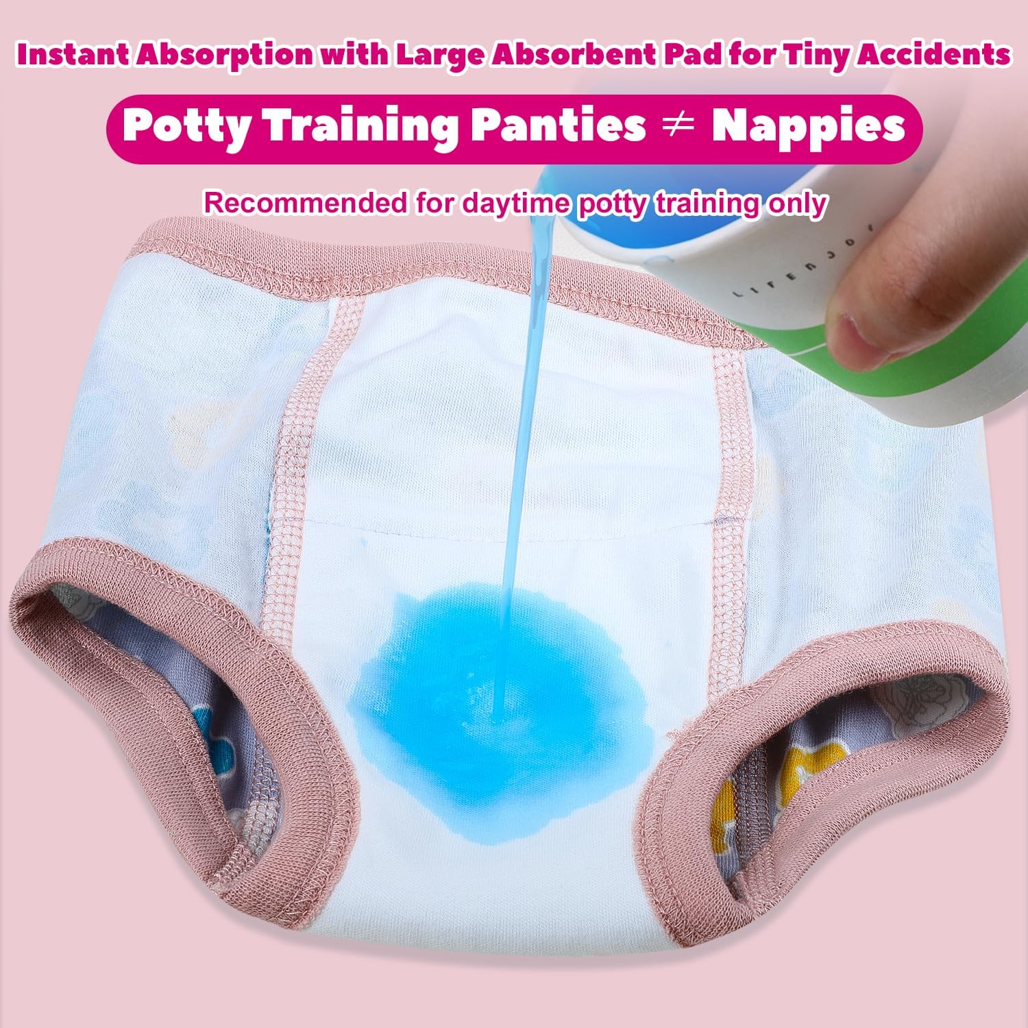 Detalle de MOEMOE BABY reusable potty training pants for girls (10 pack) – Light Violet, for age 3 years