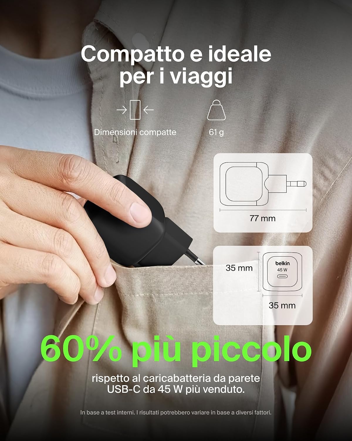 Detalle de Belkin 45 W Caricatore USB-C PD