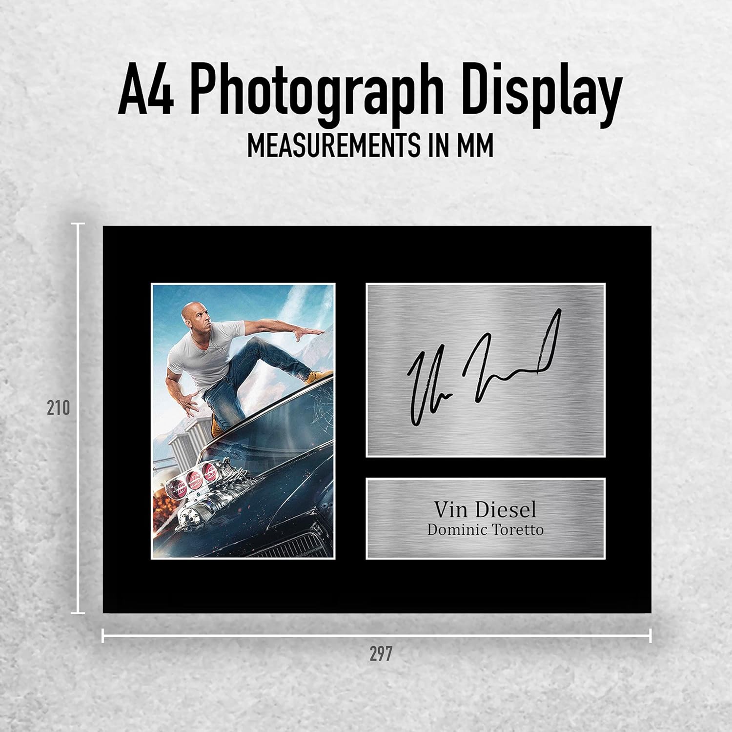 Thumbnail 1 de HWC Trading Vin Diesel signed A4 printed autograph Dominic Toretto Fast & Furious display photo