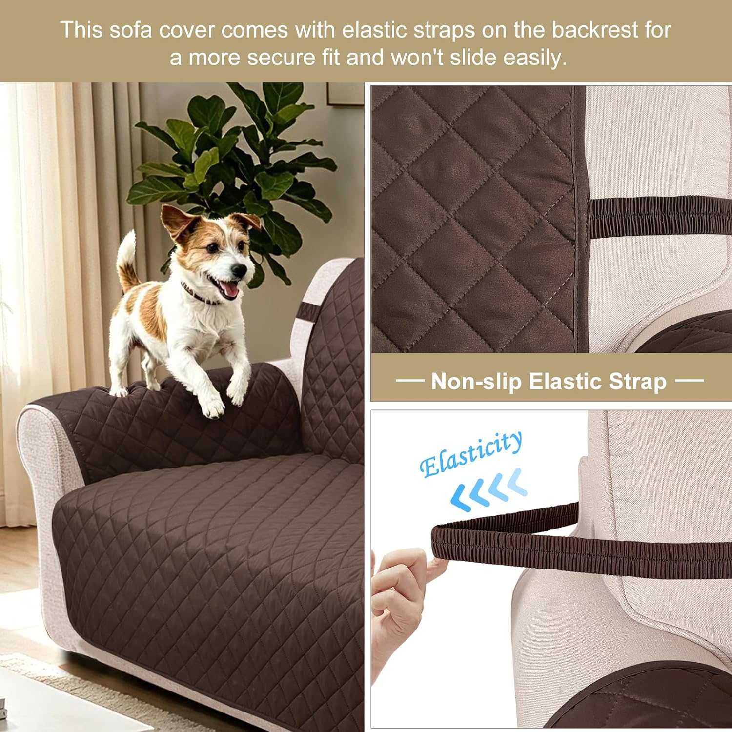 Detalle de Luxshare Reversible Couch Cover for 3-Cushion Sofa 🛋