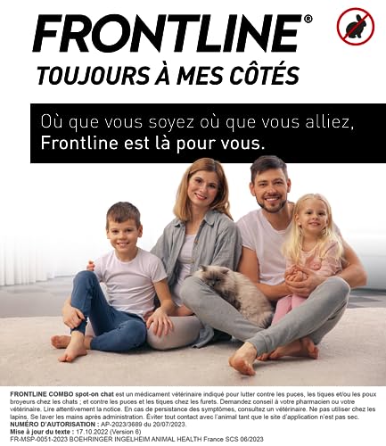 Detalle de Frontline Combo Chat – Anti-puces, tiques et poux pour chats et furets (6 pipettes)