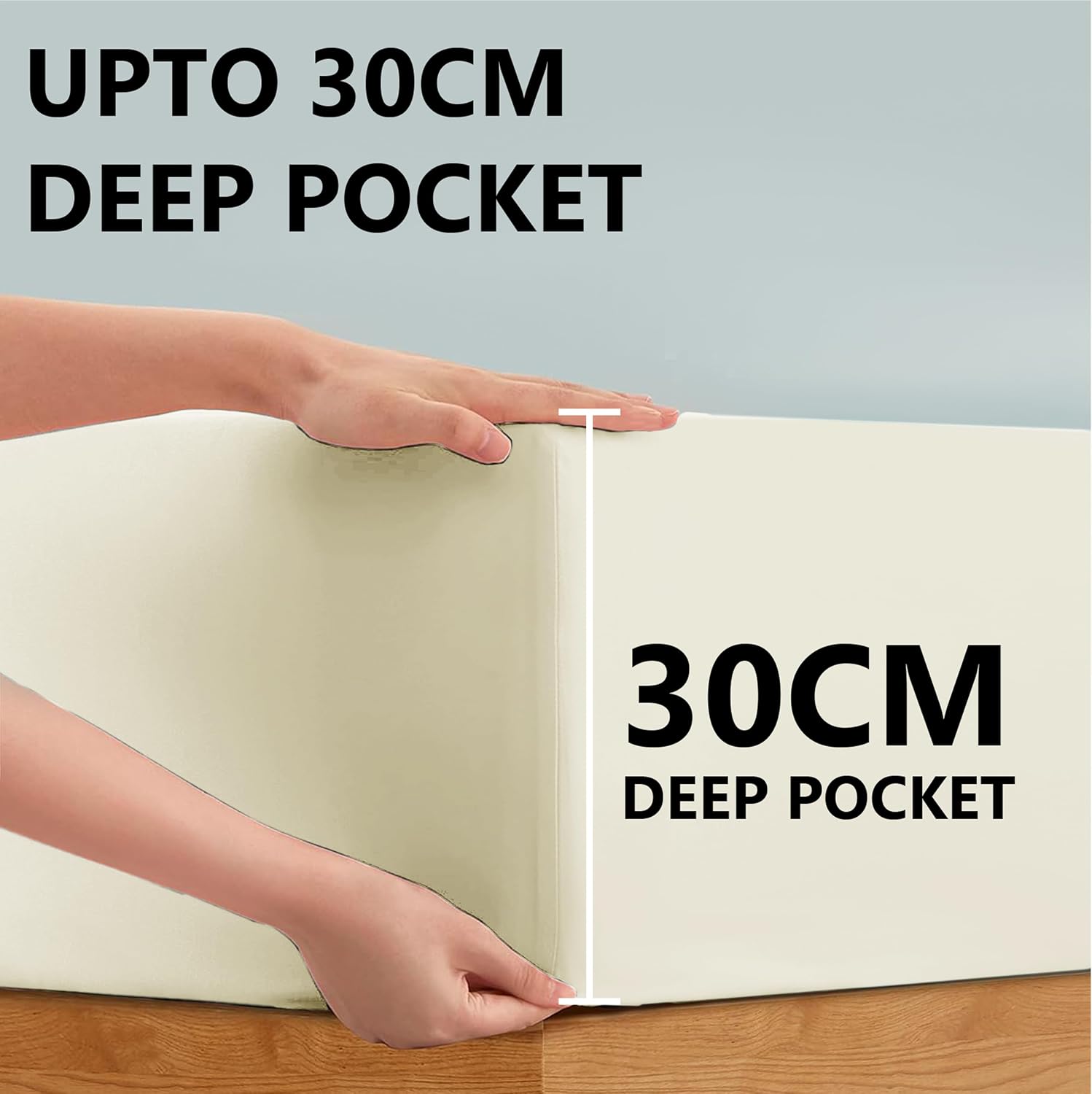 Detalle de Egyptian cotton fitted sheet 300TC double
