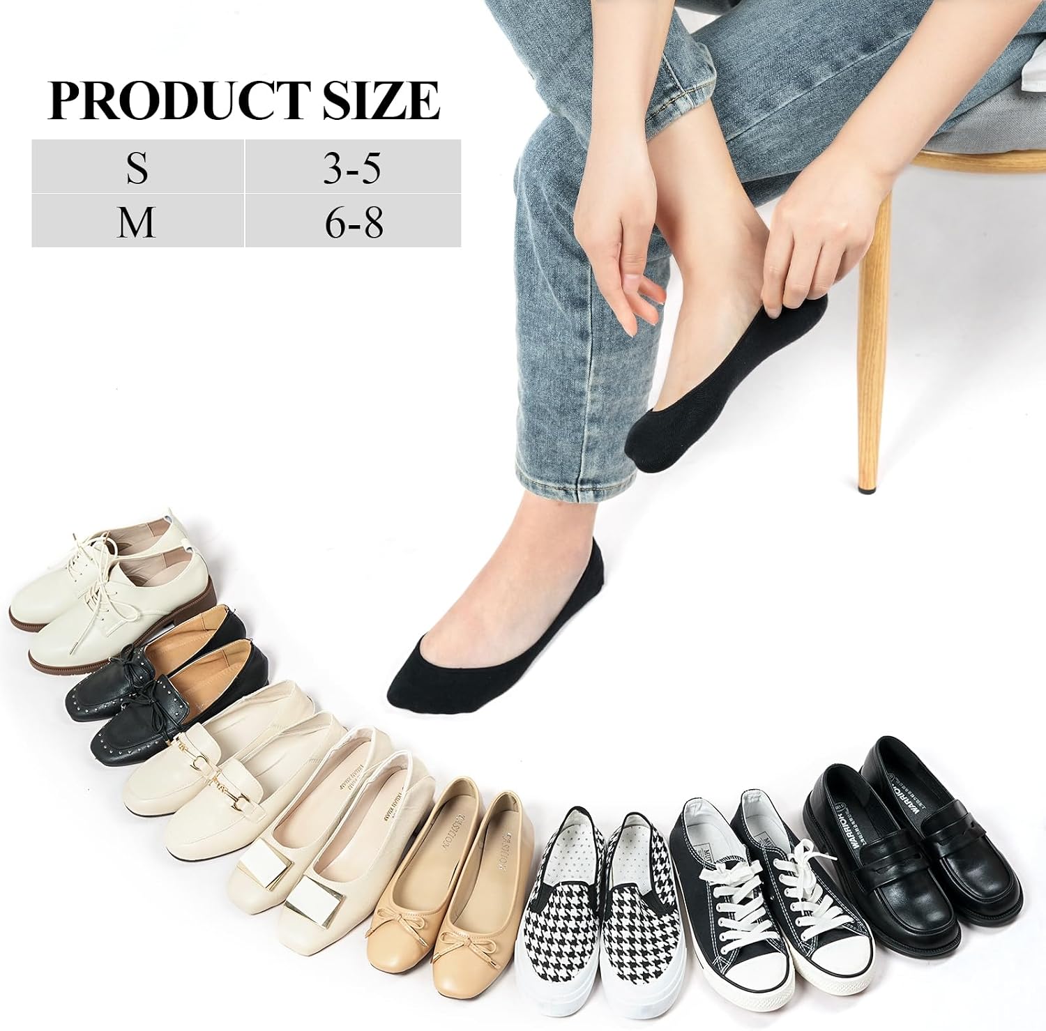 Detalle de Blu Ninfee No Show Socks for Women (Invisible Liner Multipack) – Low Cut Cotton Shoe Socks, 5 Pairs