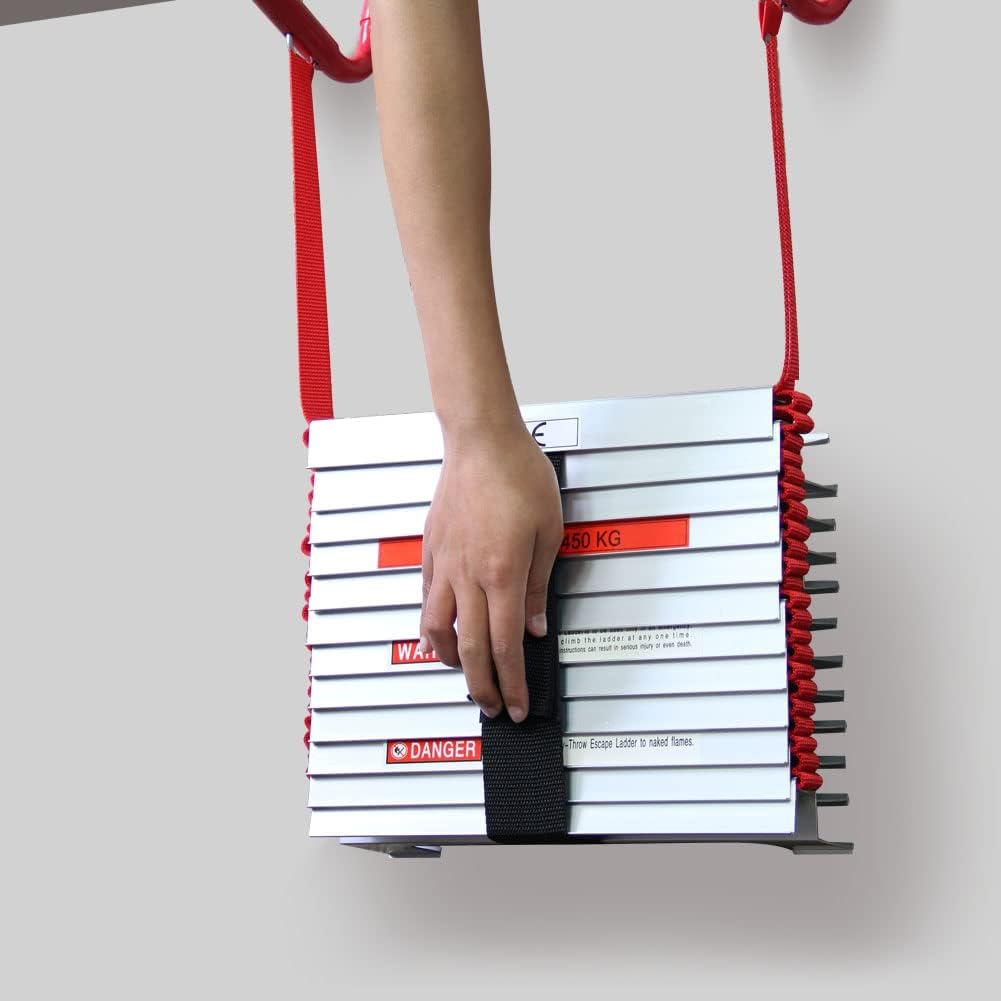 Detalle 2 de Hausse 724190825600 13-Foot Retractable Fire Escape Ladder, Aluminum