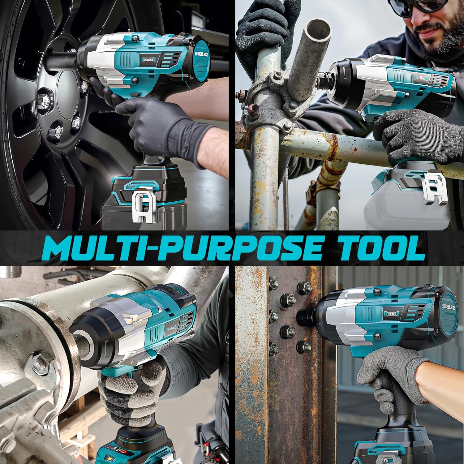 Thumbnail 6 de DIYtoolifz Cordless 1/2-Inch Impact Wrench (Bare Tool) for Makita 18V — 1700 ft-lbs, 4 Speeds