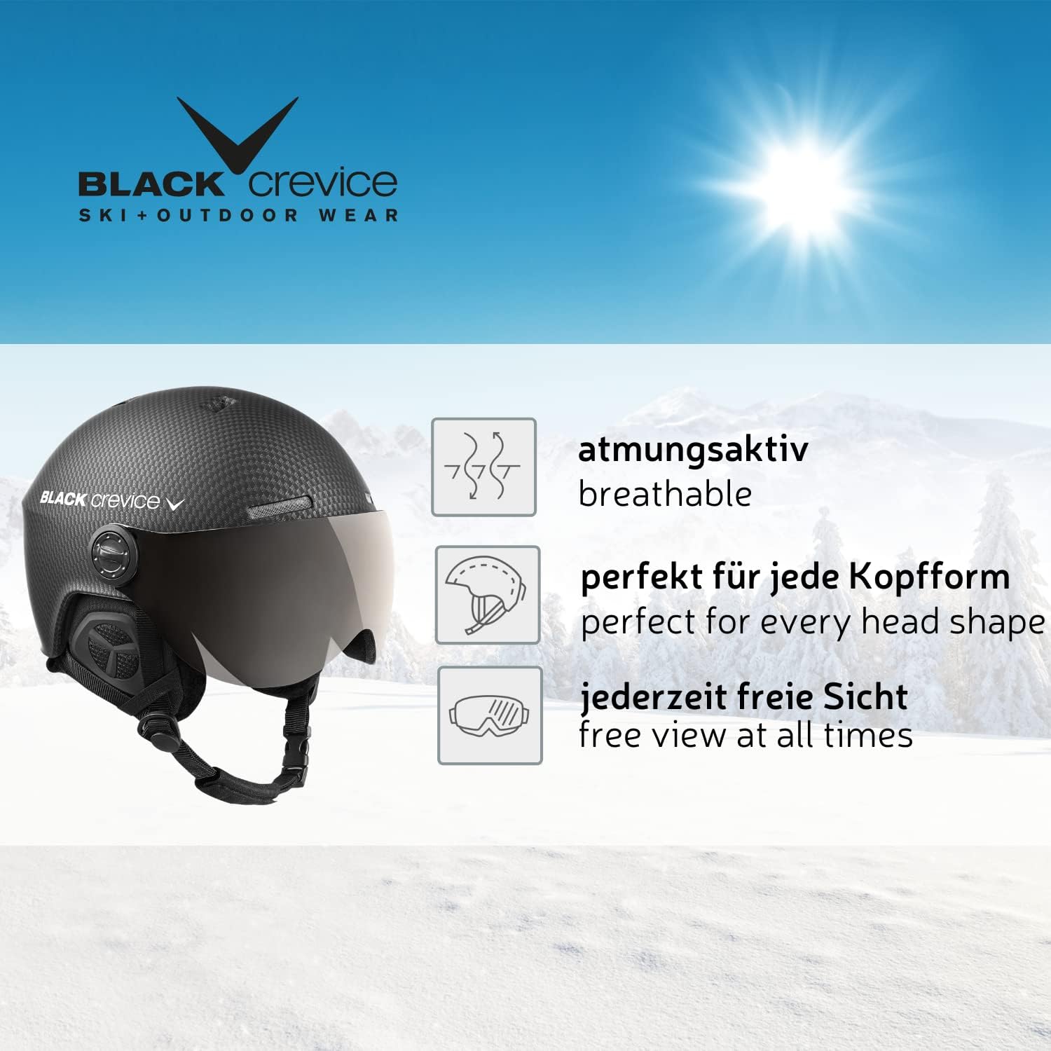 Detalle 2 de Black Crevice Gstaad Casco Sci Unisex Adulto