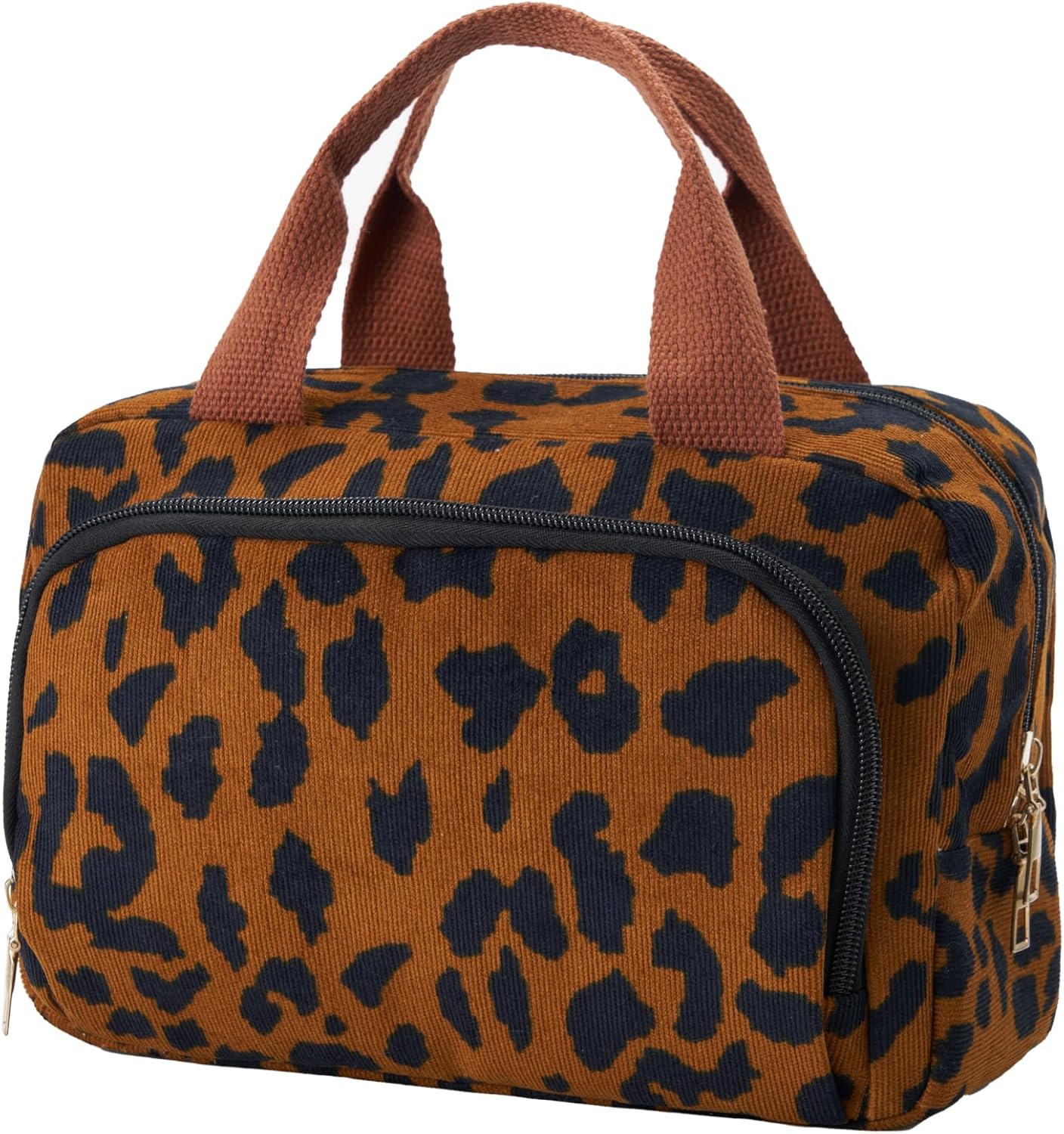 Detalle de Funtlend Kulturtasche für Damen aus Cord – Kulturbeutel/Kosmetiktasche zum Aufhängen (25 x 9 x 16 cm)