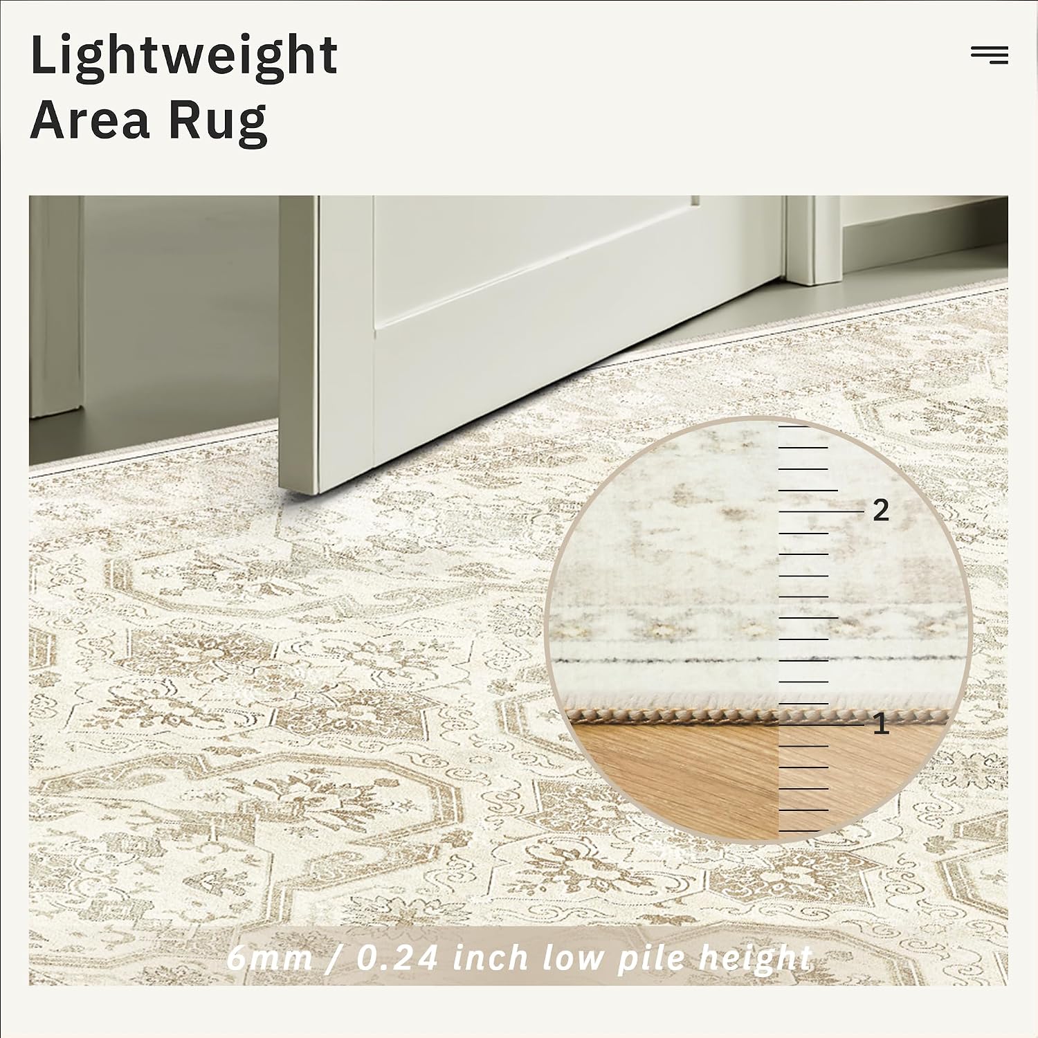Thumbnail 6 de Soalmost 10x14 Area Rug — Non-Slip, Machine Washable Beige/Brown Vintage Style