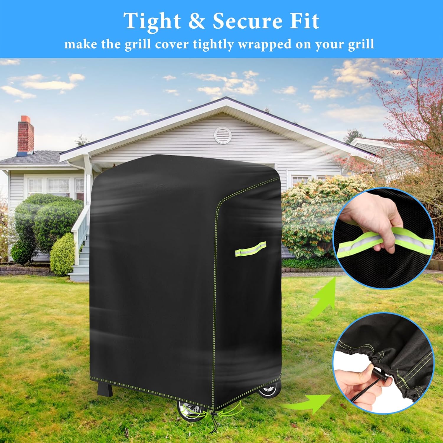 Thumbnail 4 de VDISRR Grillabdeckung Wetterfest 77 x 70 x 110 cm für Weber Spirit 210 – 2 Brenner Grill mit Klappbarer Seitenablage