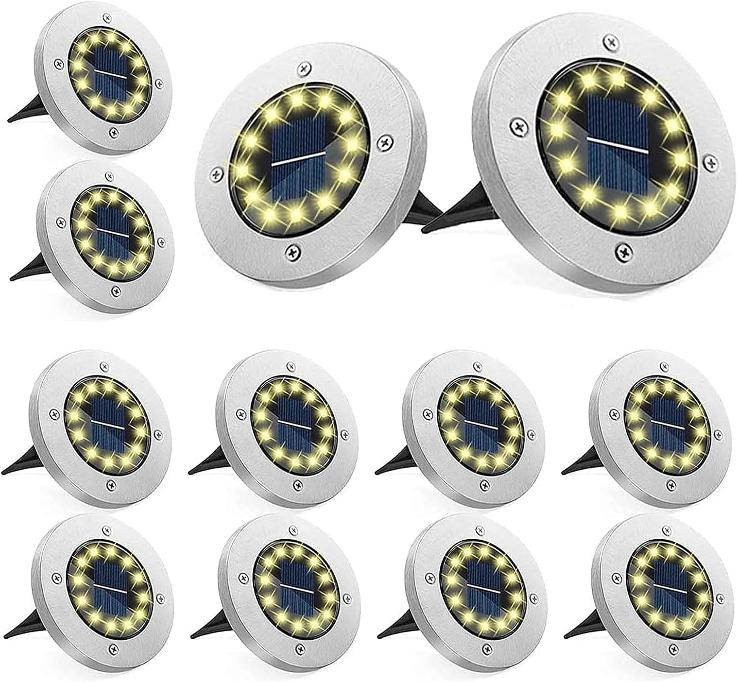 Detalle de Bzavor 12 LED Solar-Bodenleuchten IP65