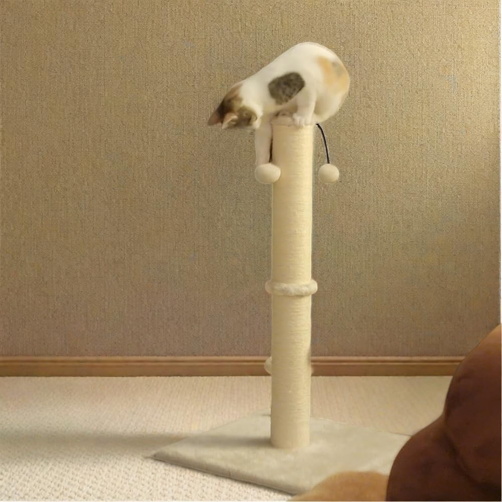 Thumbnail 1 de 52cm beige cat scratching post tower