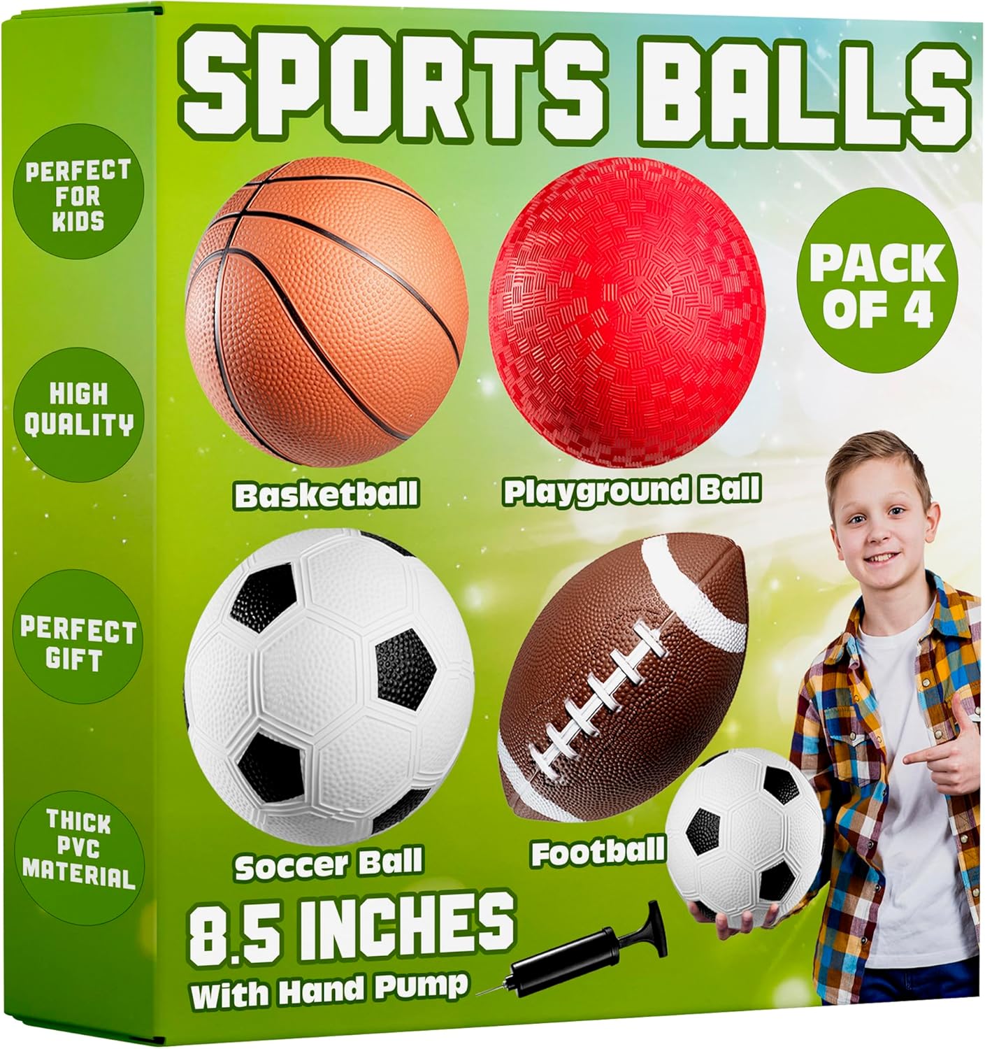 Detalle de 8.5” Sports Balls Pack of 4