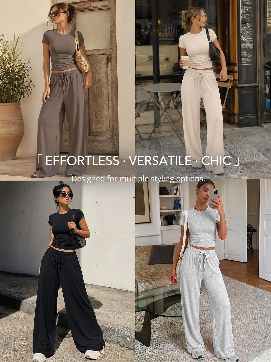 Thumbnail 5 de Trendy Queen Two-Piece Summer Sweatshirt Set, Wide-Leg Pants