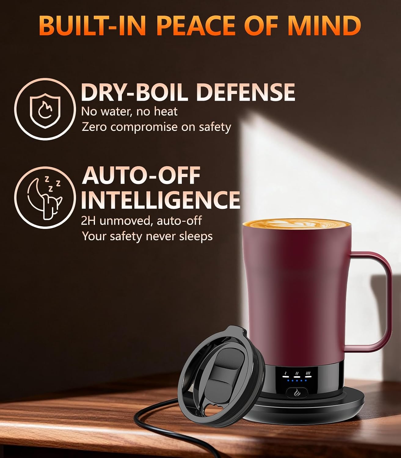 Detalle de Self-Heating Coffee Mug 14oz, Temp Control