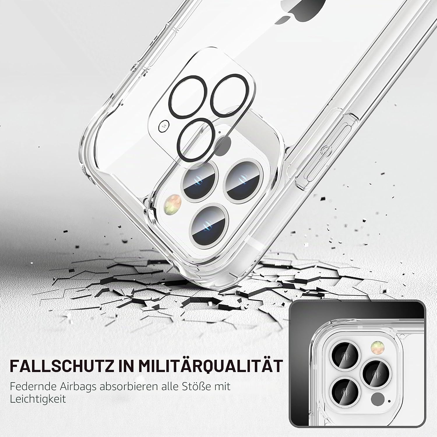 Thumbnail 4 de ORETECH Hülle für iPhone 12 Pro Max 6,7" – transparent mit Displayschutzfolien und Kameraschutz