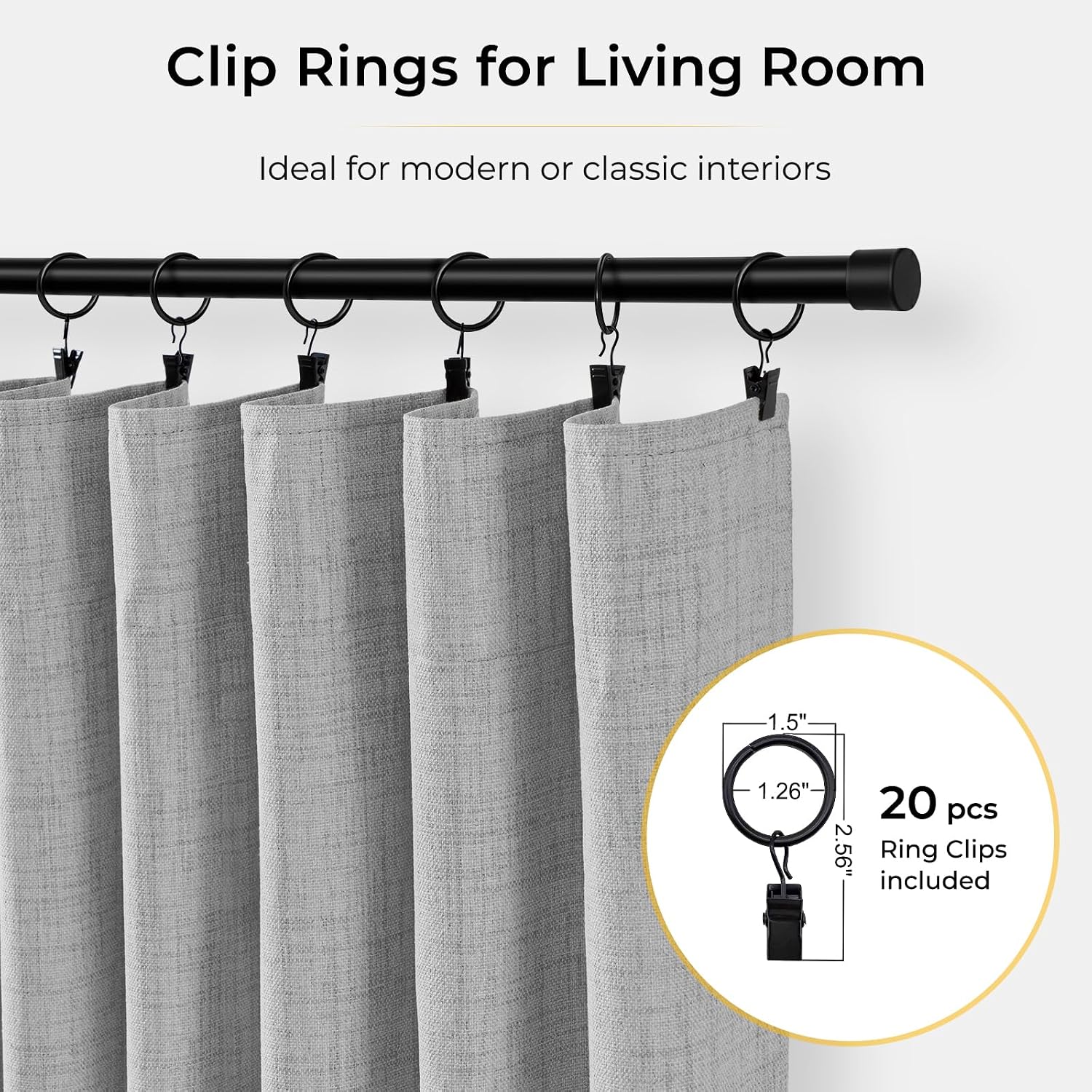 Detalle de INOVADAY Blackout Curtains, 120 Inches Long
