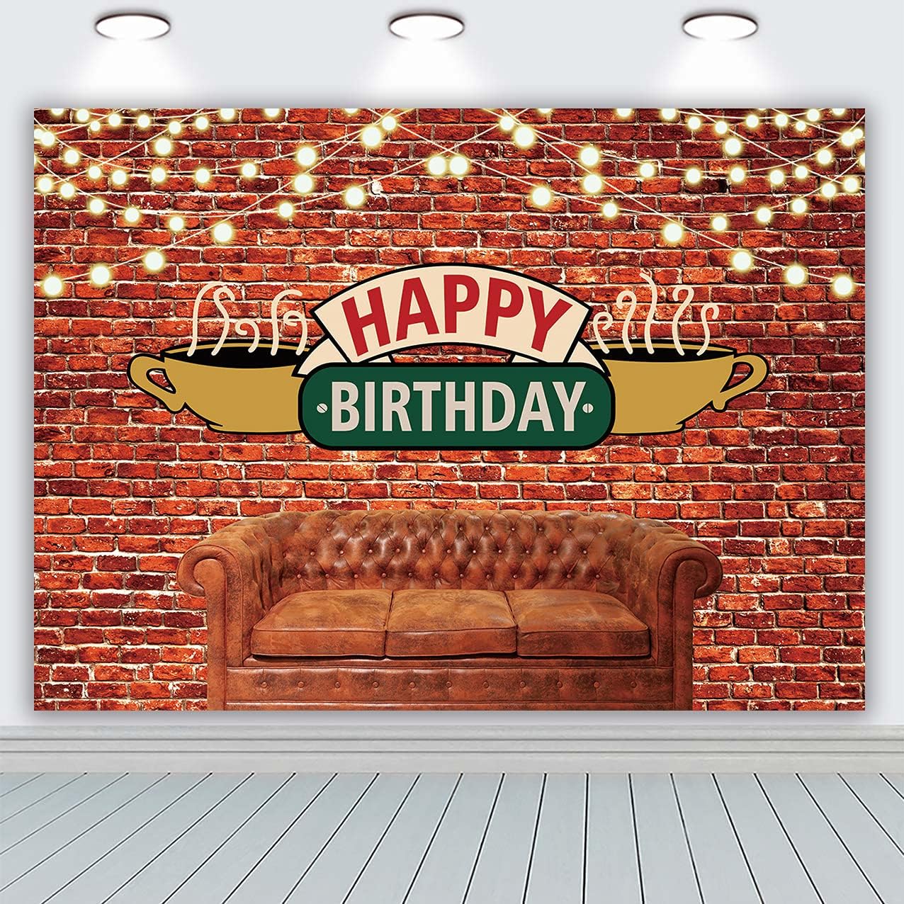 Thumbnail 1 de BINQOO Party-Hintergrund Happy Birthday für Sofa, Café & Fotografie (2,1 x 1,5 m)