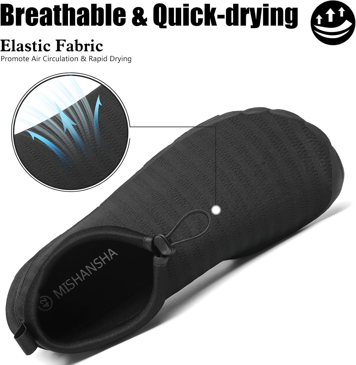 Detalle de Mishansha Badeschuhe Unisex – atmungsaktiv, schnelltrocknend und rutschfest für Strand, Wasser und Outdoor
