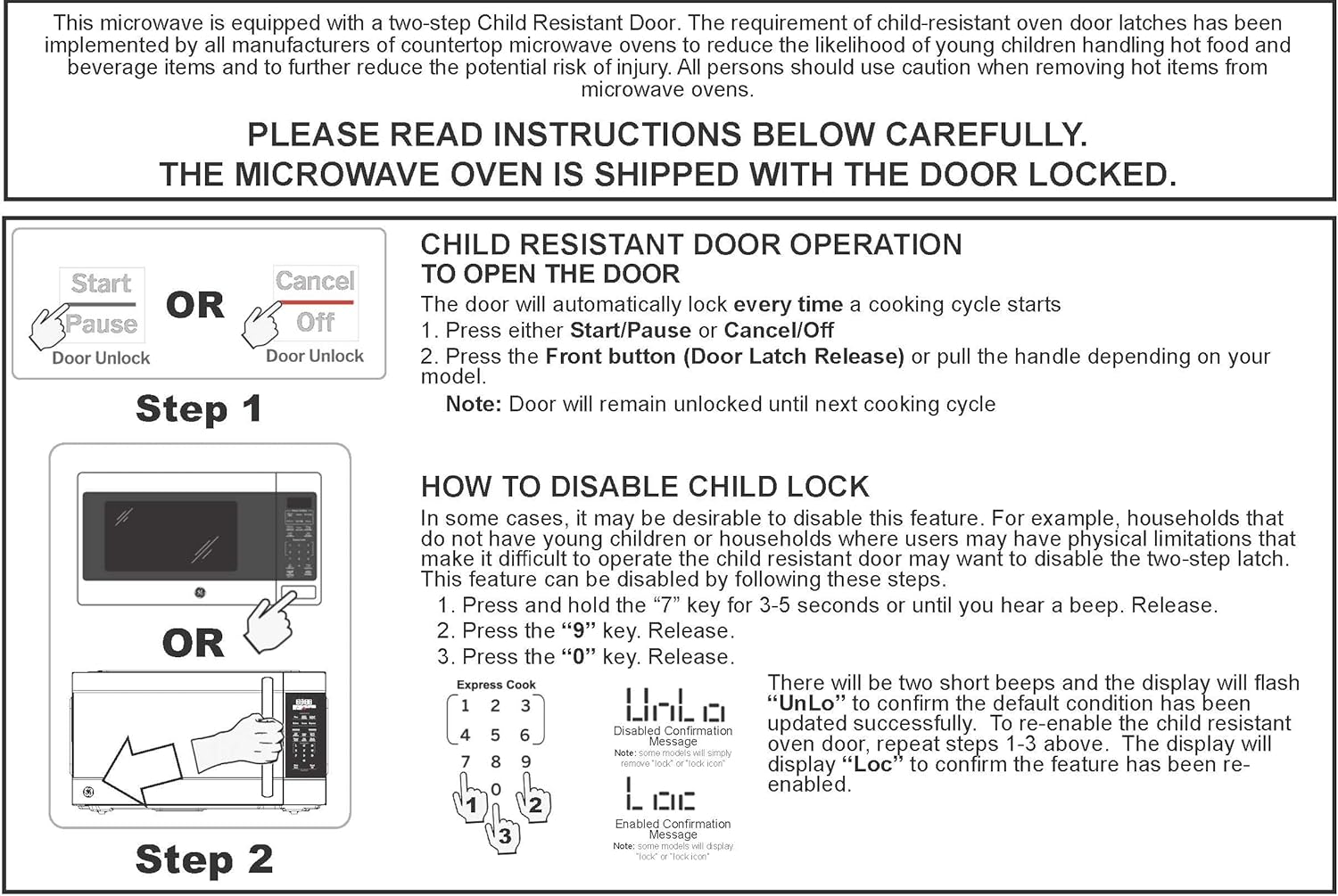 Thumbnail 2 de GE Compact Countertop Microwave Oven, 1.1 cu ft, 950W