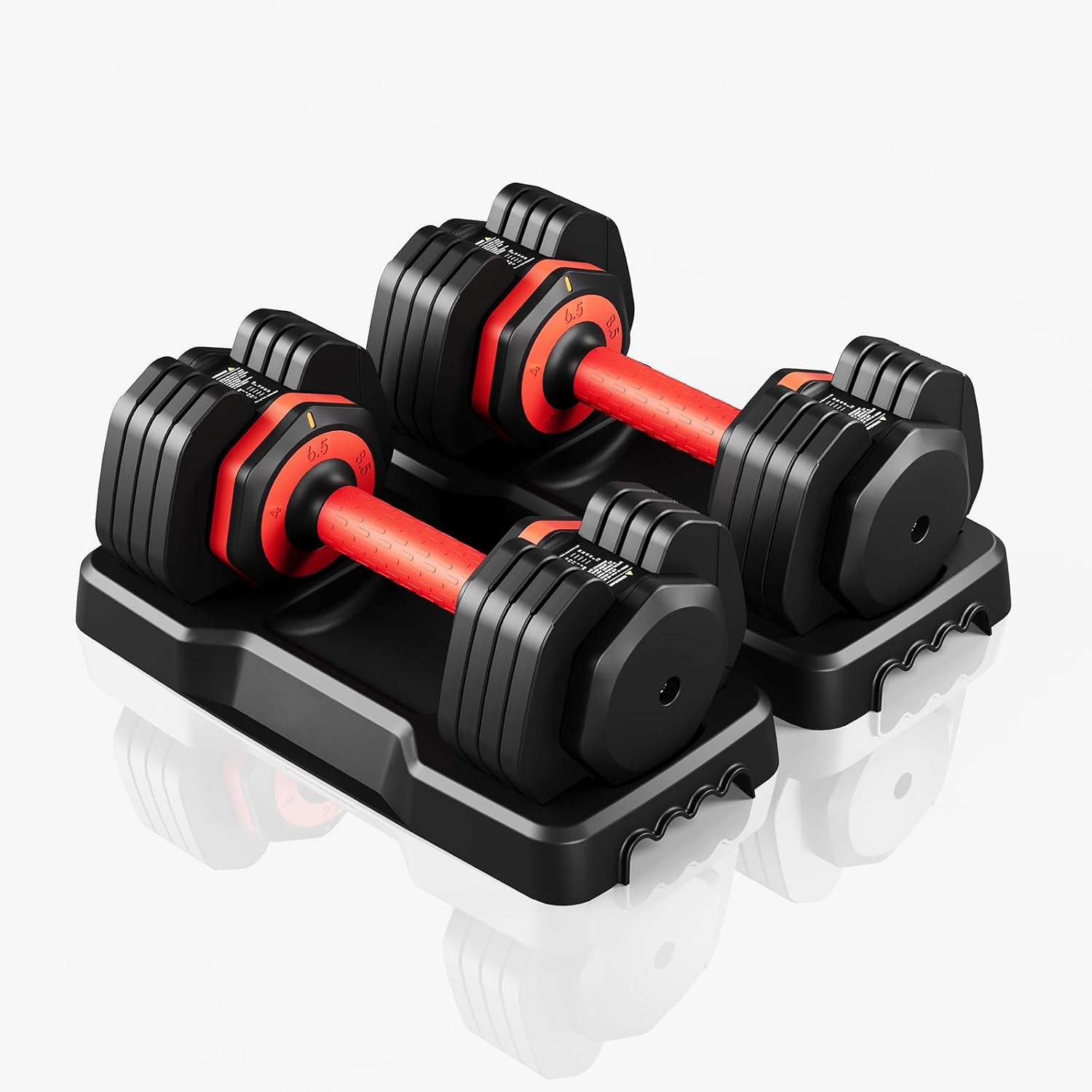 Dripex Manubri regolabili 11 kg x2 con impugnatura antiscivolo e vassoio — set 5-in-1