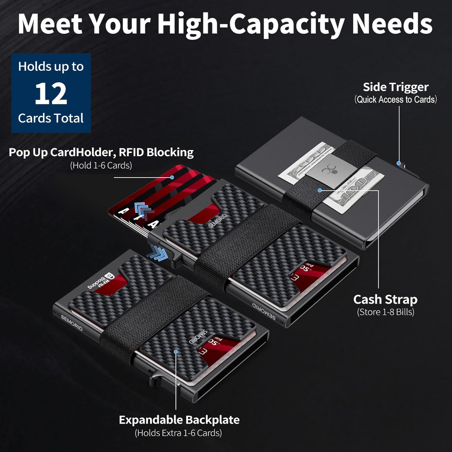 Detalle 2 de SEMORID Slim RFID metal wallet