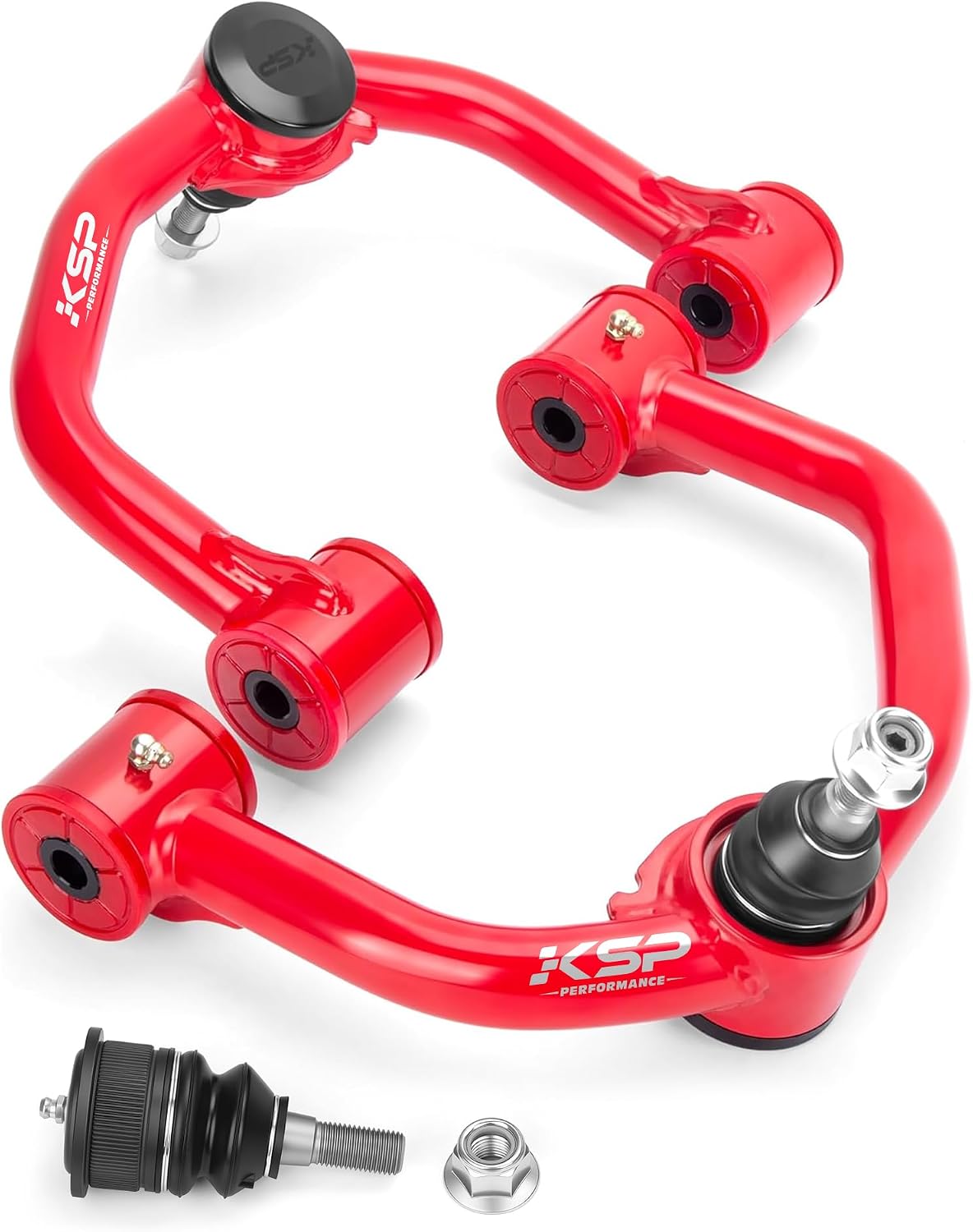 Detalle de KSP 2–4" Upper Control Arm Replacement for 2004–2020 Ford F-150 (Adjustable Ball Joint, Red)
