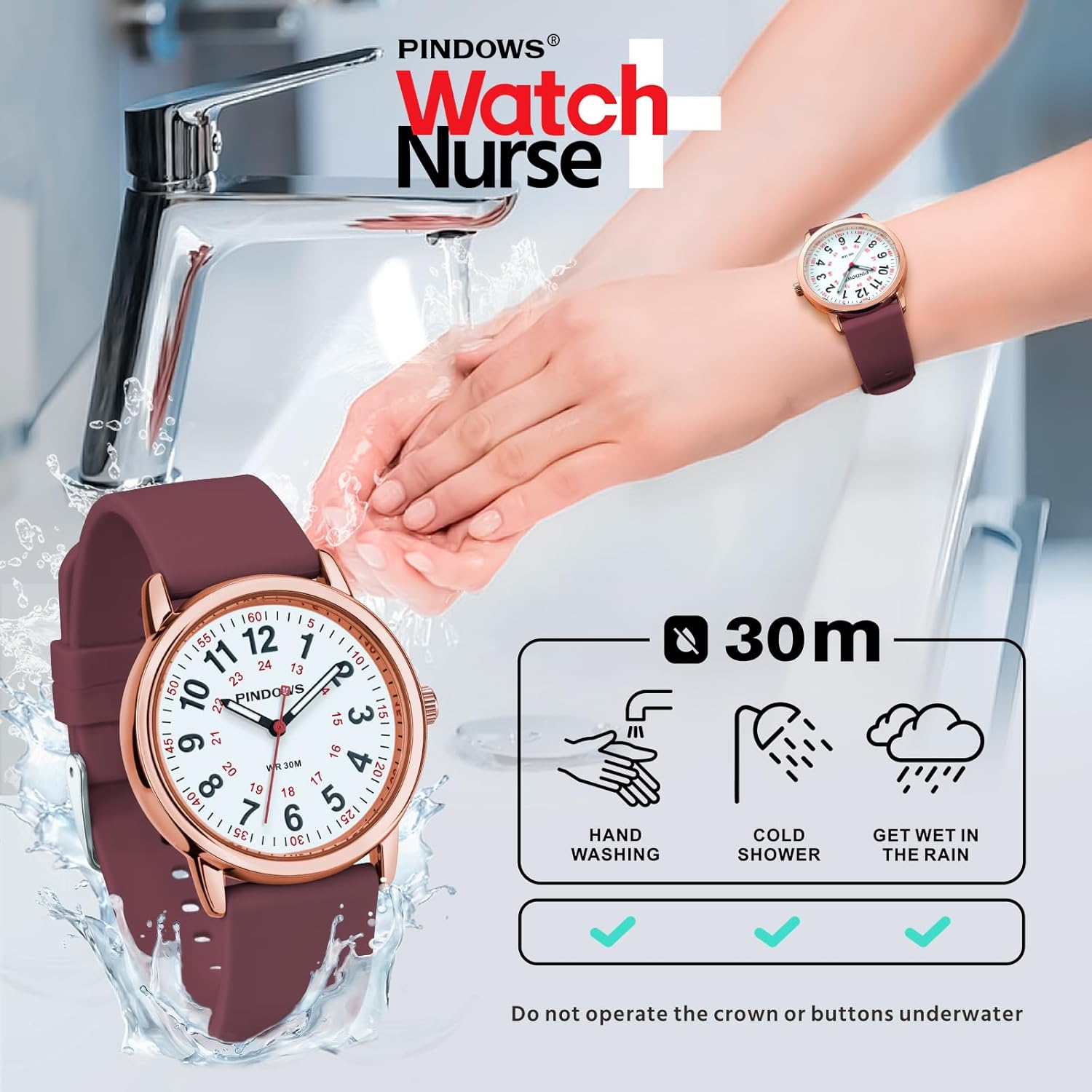 Detalle 1 de PINDOWS Damenuhr Analog-Quarz 30 m Wasserdicht