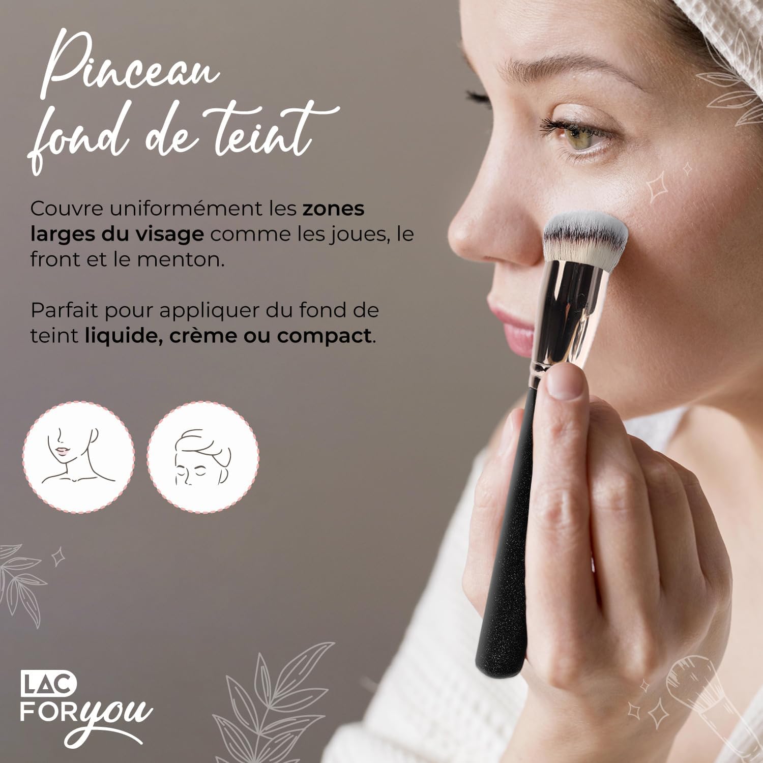 Thumbnail 4 de Set LAC FOR YOU – 2 pinceaux maquillage: pinceau fond de teint oblique et pinceau anti-cernes