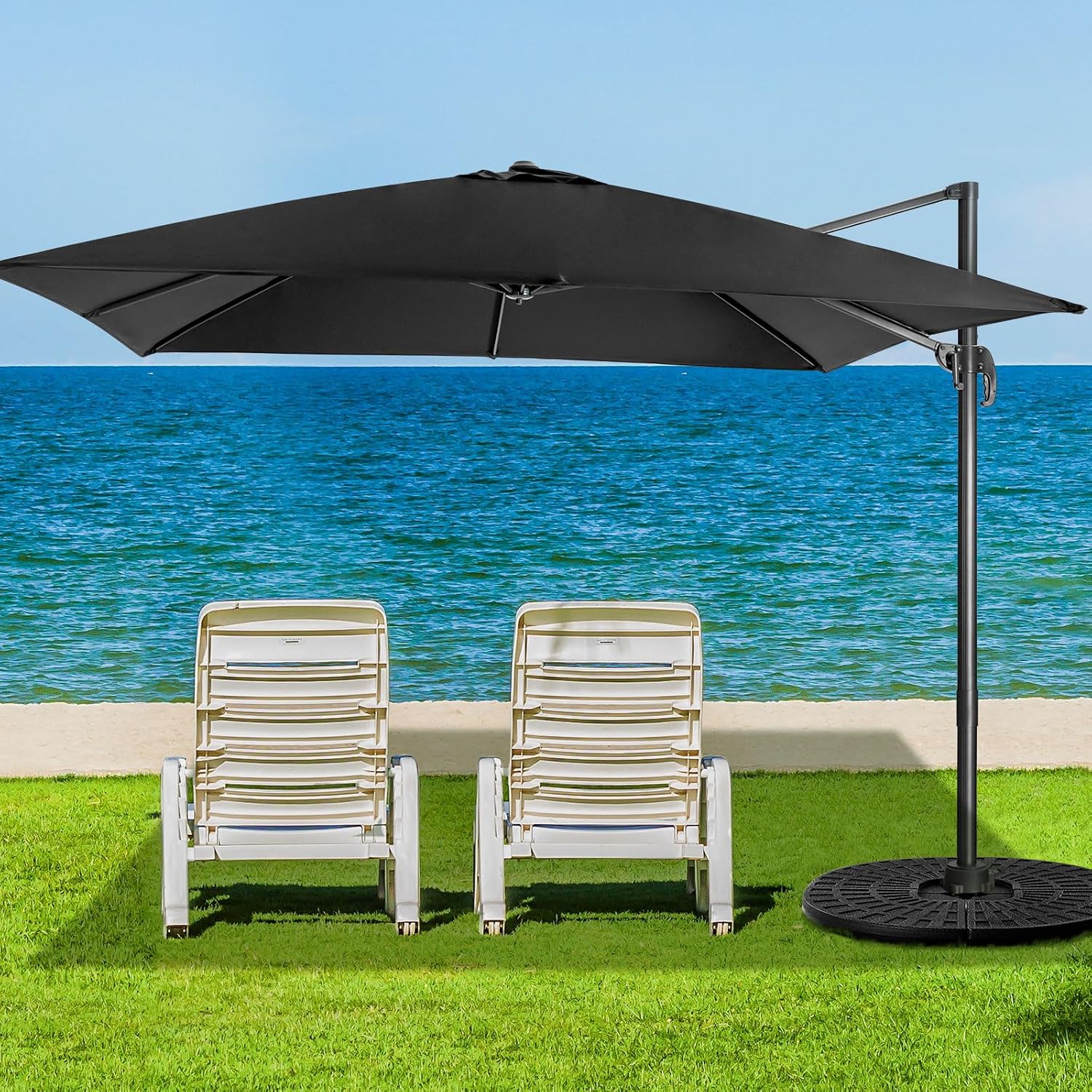 Thumbnail 1 de COSTWAY Parasol de Jardin Extérieur Déporté 3x3m – Inclinable, Rotation 360° et Toit Double Ventilation