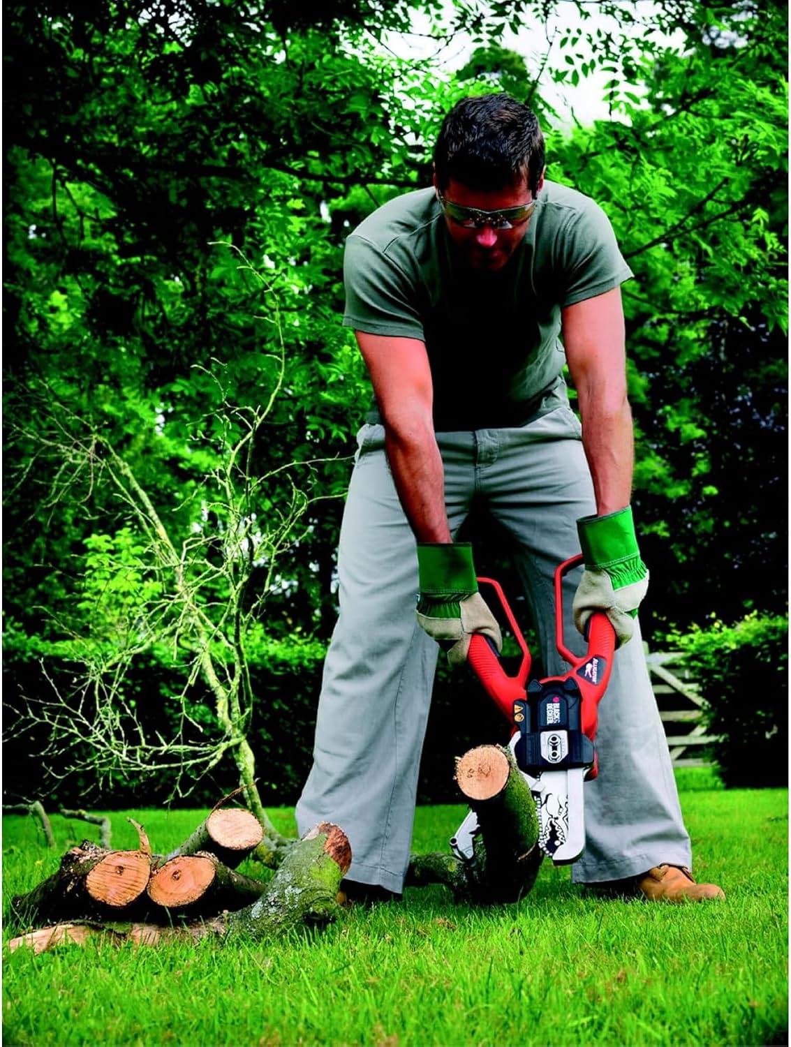 Detalle de Black & Decker GK1000 Coupe-branches Alligator 550 W — coupe-branches fiable pour l’entretien des haies