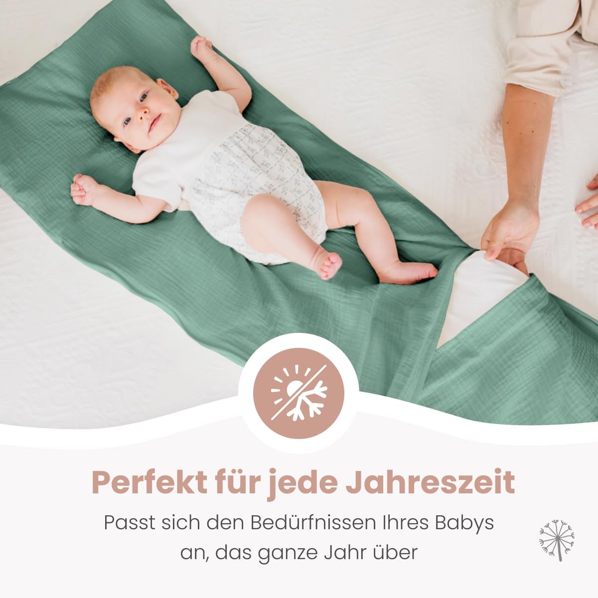Thumbnail 1 de MIMUSELINA Fußsack Babyschale – Ganzjährig nutzbar für Babys von 0–12 Monaten, Mint