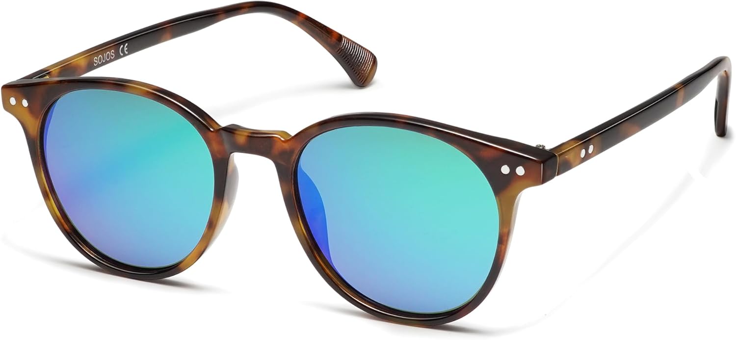 SOJOS Polarisiert Runde Sonnenbrille MAY SJ2113 – UV400 Schutz, Polarisierte Gläser