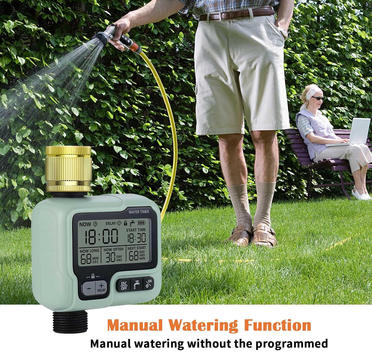 Thumbnail 6 de Johgee Computer per irrigazione con ingresso in ottone – timer impermeabile IPX5 per giardino
