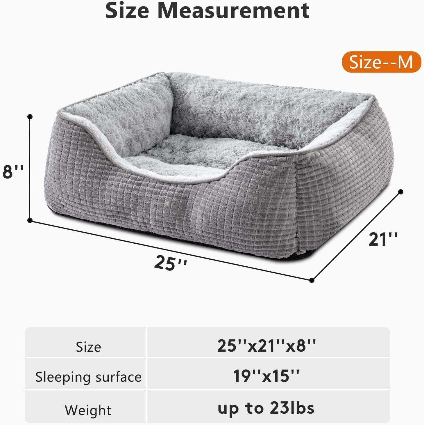Thumbnail 2 de JOEJOY Medium Orthopedic Dog Bed 63x53x21 cm