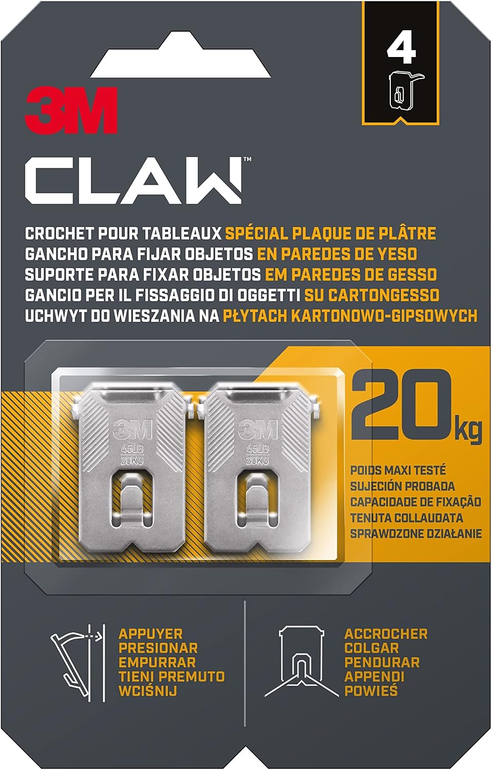 Ganci 3M CLAW per cartongesso, 20 kg
