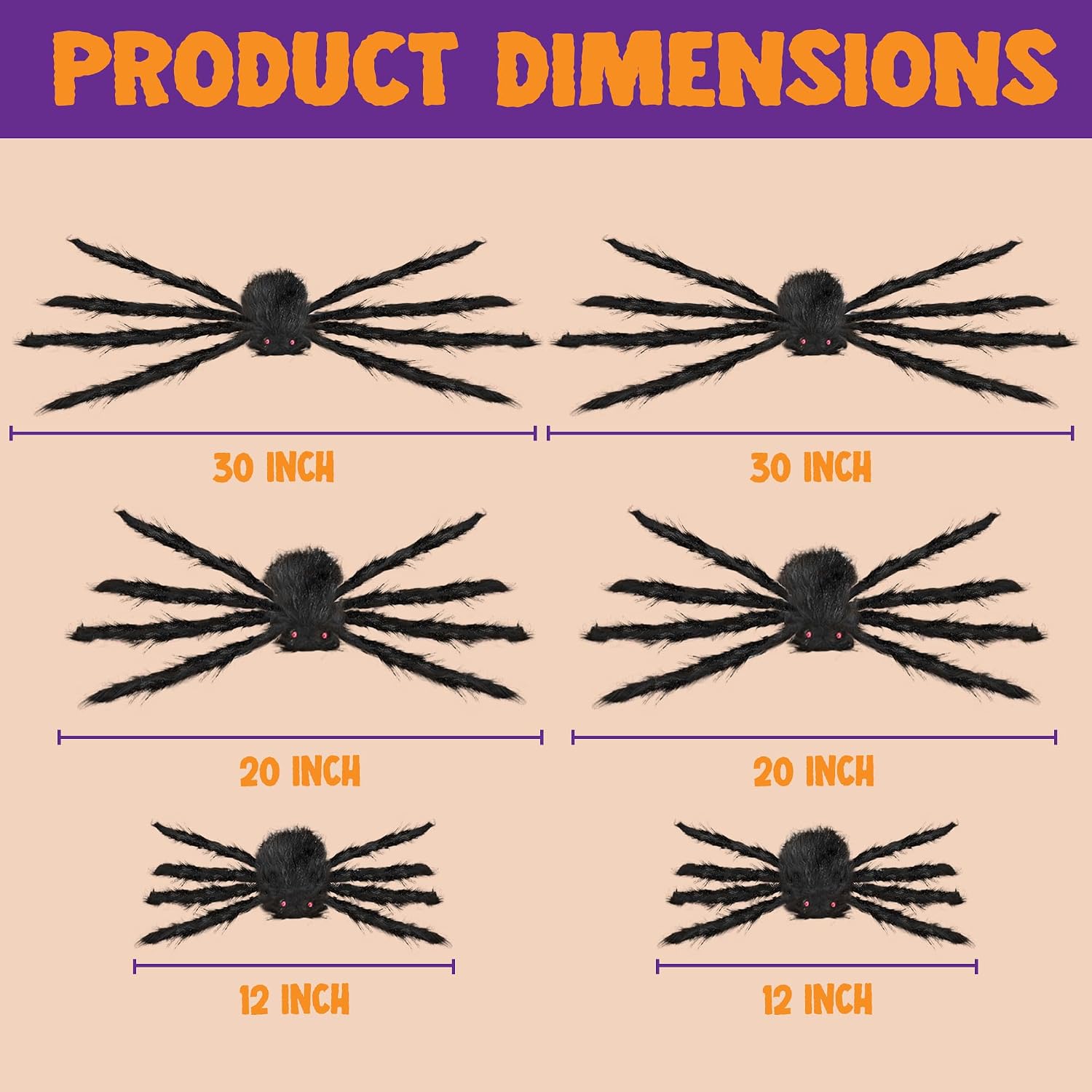 Thumbnail 5 de JOYIN 11546 Halloween Spider Decorations, 6-Pack in Three Sizes