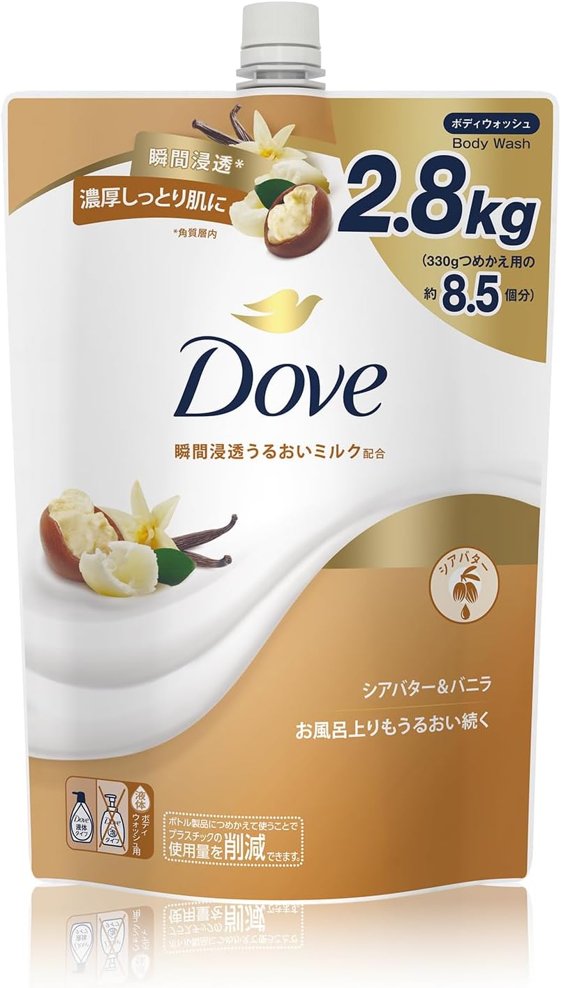 Detalle de Dove(ダヴ)シアバター&バニラ ボディウォッシュ 詰替 2.8kg・約8.5個分