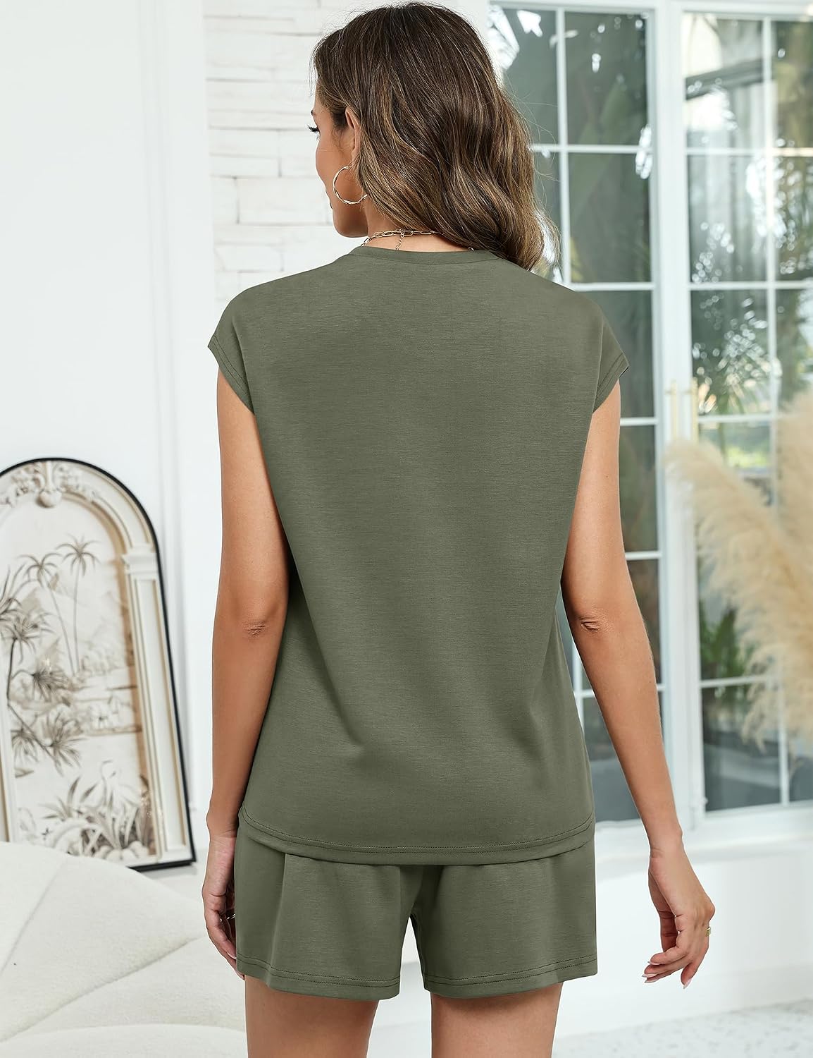Detalle de Rapbin Women's Tracksuit Set: Two-Piece Loungewear with Pockets