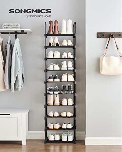 Detalle de SONGMICS DEKY LSA25BK, zapatero metálico de 10 niveles, negro