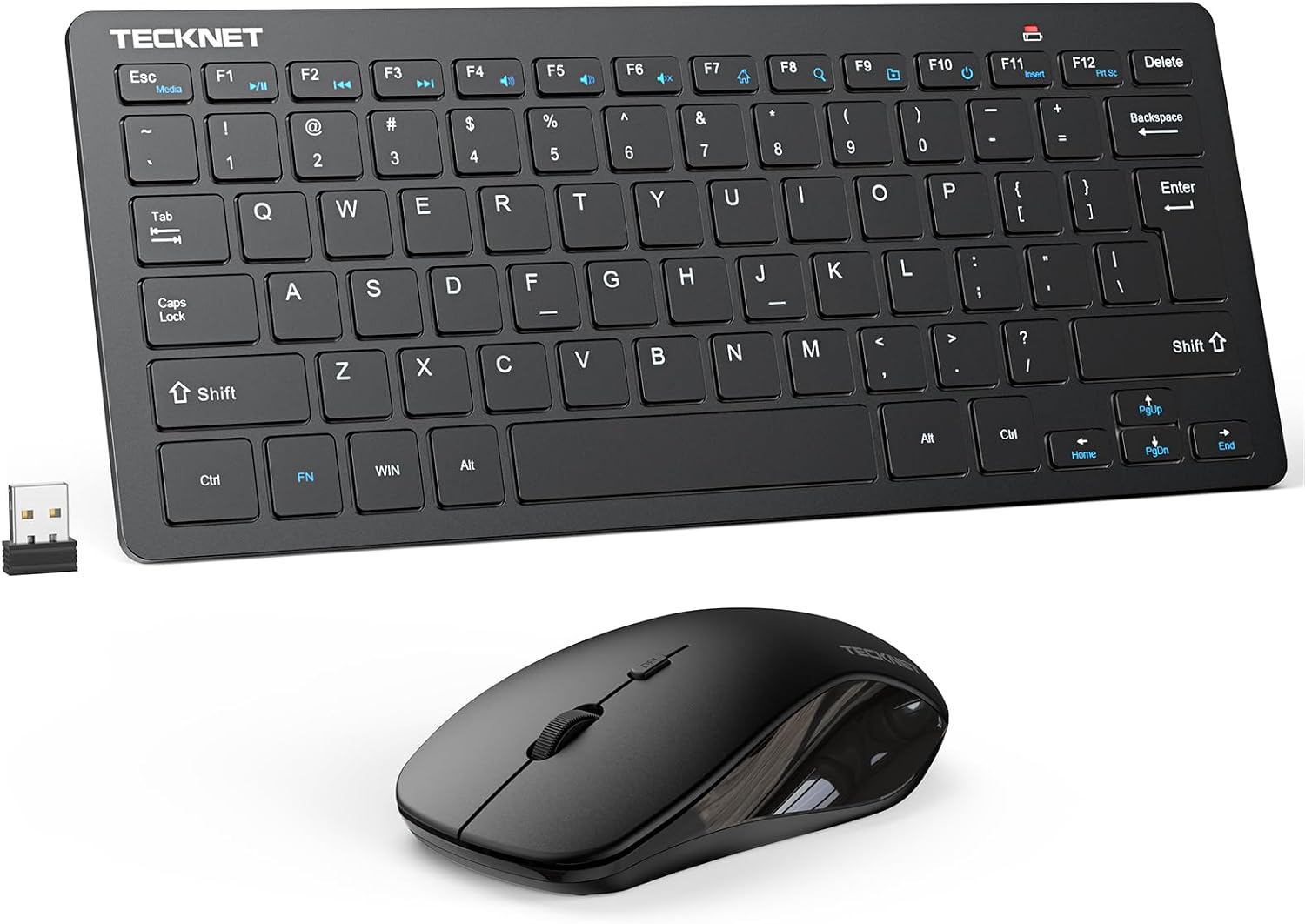 TECKNET Wireless Keyboard and Mouse Combo 2.4 GHz