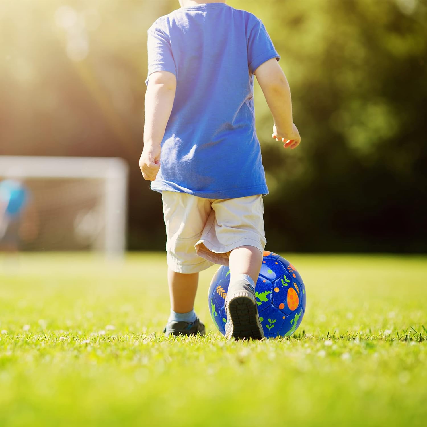 Thumbnail 6 de INPODAK Kinderfußball Größe 3 Dinosaurier-Fußball – Glitzerblau, 3–8 Jahre
