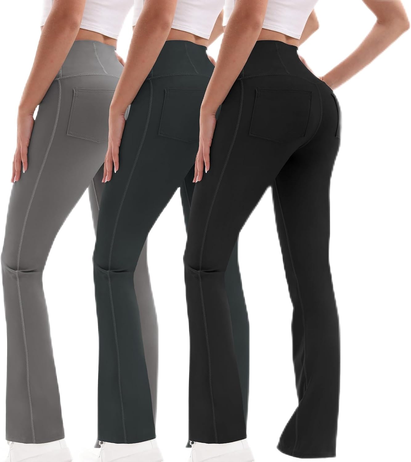 Detalle de HiBwoBwo Flare Leggings, 3-Pack