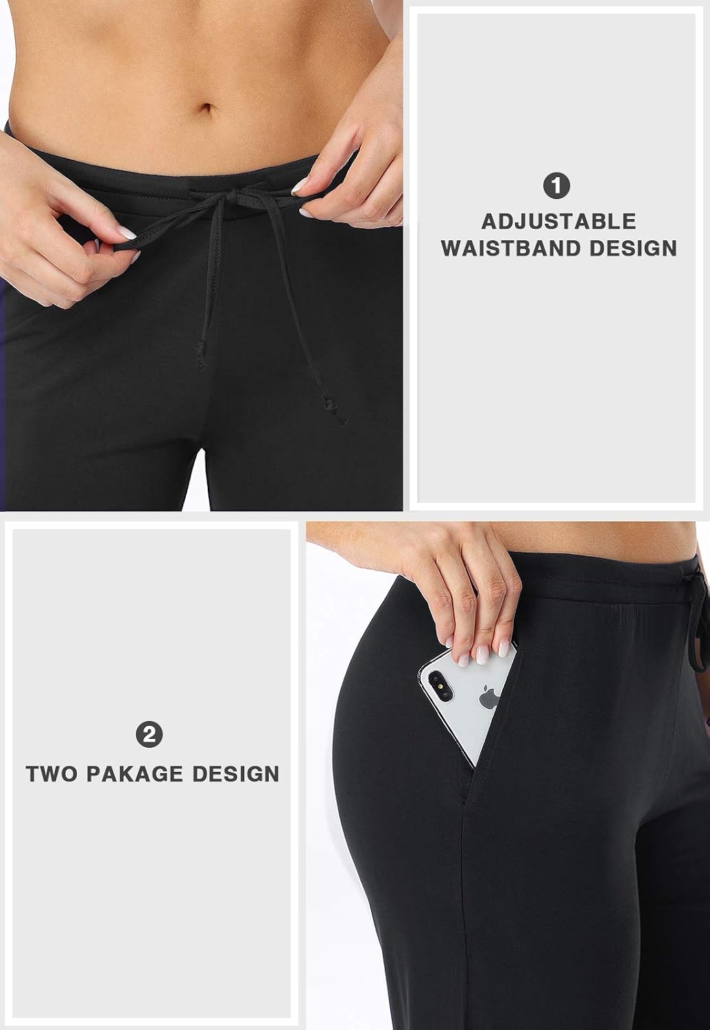 Detalle 2 de vislivin Schlafanzughose Damen 95% Modal