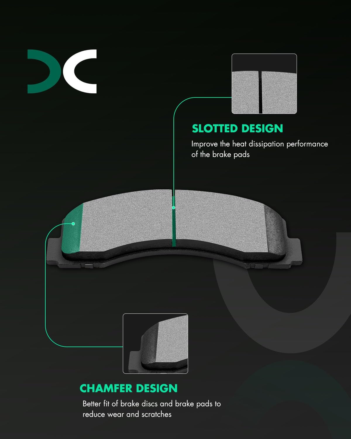 Thumbnail 1 de SCITOO D1414 D1602 Front & Rear Brake Pads Set for Ford F-150 (2012-2020)