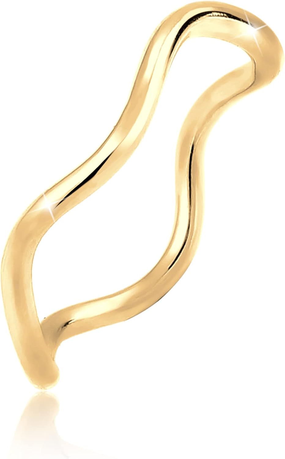 Detalle de Elli Ring Wellen Minimal Geo 925 Silber vergoldet